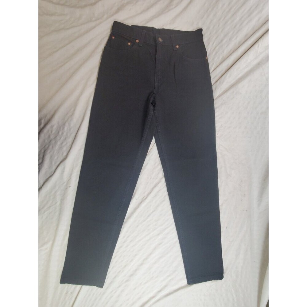 Vintage Levis 550 Denim Black Jeans Womens 9 Med Relaxed Fit Tapered Leg